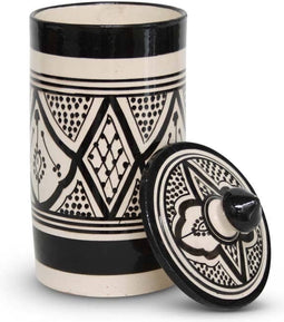 Safaary - Marokkaanse Voorraadpot Zwart Nakhil Ø 11 x 24cm
