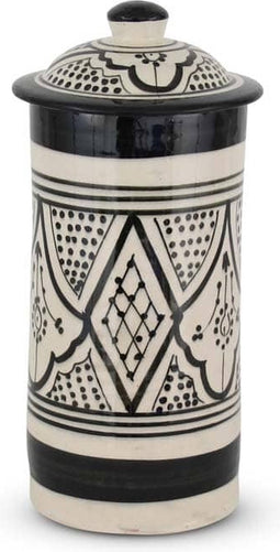 Safaary - Marokkaanse Voorraadpot Zwart Nakhil Ø 12 x 27cm