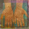 Safaary - Oosters schilderij Mehndi hands Anda Groen - 100x100 CM