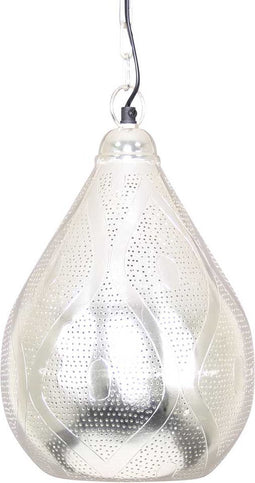 Safaary - Oosterse Hanglamp Marwa Zilver Ø 23 x 36cm