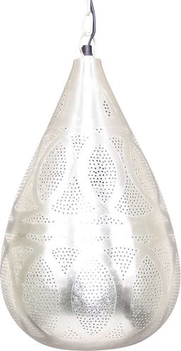 Safaary - Oosterse Hanglamp Yasmina Zilver Ø 25 x 50cm