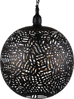 Safaary - Oosterse Hanglamp Zebra Faiza Zwart Goud Ø 40 x 50cm
