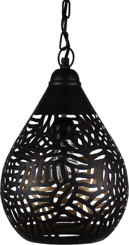 Safaary - Oosterse Hanglamp Zebra Jawahir Zwart Goud Ø 22 x 33cm