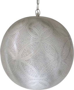 Safaary - Oosterse Hanglamp Zilver Neza Ø 40 x 44cm