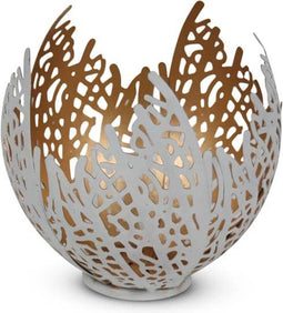 Safaary - Oosterse Kaarslichthouder Wit-Goud Flower