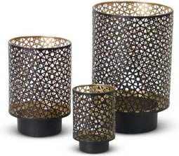 Safaary - Oosterse Kaarslichthouders Zwart 3-delig