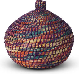 Safaary - Opbergmand met Deksel van Zeegras Fuchsia Basket - 31x31 CM