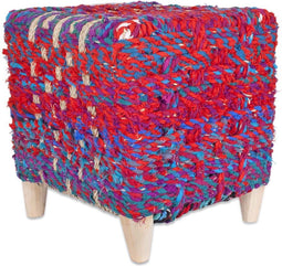 Safaary - Poef Kruk Hout Berbers Nora - 37x37 CM