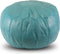 Safaary - Poef Leer Turquoise Rond - 50x50 CM