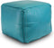 Safaary - Poef Leer Turquoise Vierkant - 45x45 CM