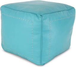 Safaary - Poef Leer Turquoise Vierkant XL - 55x55 CM