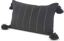 Safaary - Pom-Pom Kussen Zwart met Zilver - 60x60 CM