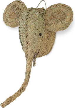 Safaary - Rieten Dierenkop Olifant - 60x47 CM