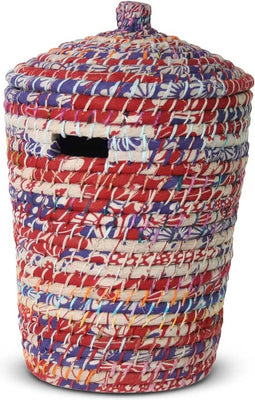 Safaary - Rieten Mand met Deksel Paars