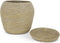 Safaary - Rieten Mand met Deksel van Zeegras Naturel XL - 48x48 CM