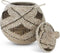 Safaary - Rieten Mand met Deksel van Zeegras Wit-Zwart Tajine