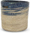 Safaary - Rieten Mand van Zeegras Blauw-Naturel - 44x44 CM
