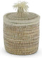 Safaary - Rieten Mand van Zeegras Natural-Wit Pompom-Ø 41 x 56cm