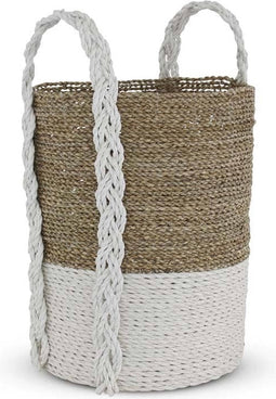 Safaary - Rieten Mand van Zeegras Wit Bali Melin-Ø 30 x 32cm