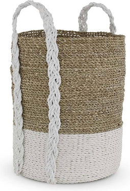 Safaary - Rieten Mand van Zeegras Wit Bali Melin-Ø 38 x 44cm