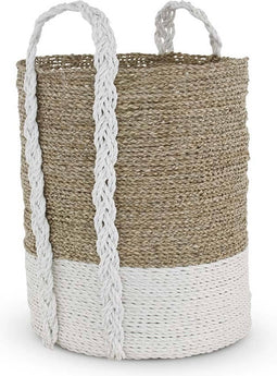 Safaary - Rieten Mand van Zeegras Wit Bali Melin-Ø 43 x 48cm