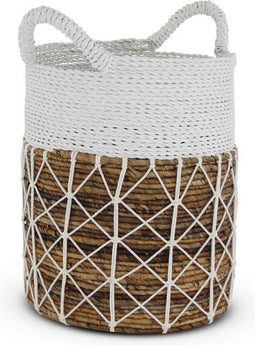 Safaary - Rieten Mand van Zeegras Wit Vlecht Bali-Ø 32 x 40cm