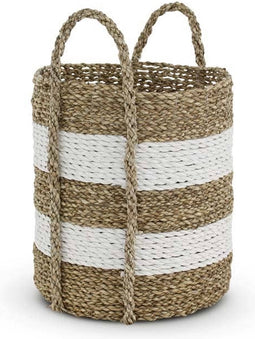 Safaary - Rieten Mand van Zeegras Wit Vue Bali-Ø 26 x 29cm