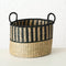 Safaary - Rieten Mand van Zeegras Zwart-Naturel 3-delige Set Dinara