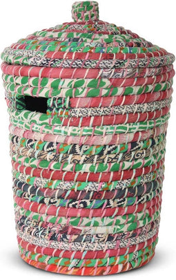 Safaary - Rieten Opbergmand met Deksel Groen