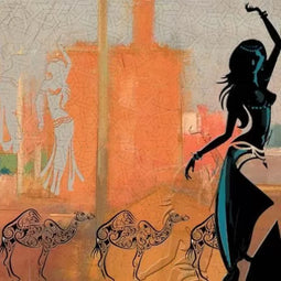 Safaary - Schilderij Belly dance Marrakesh - 60x60 CM