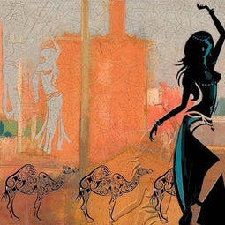 Safaary - Schilderij Belly dance Marrakesh - 70x70 CM