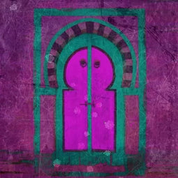 Safaary - Schilderij Poort Paars - 60x60 CM