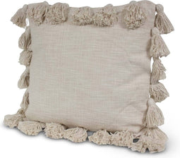 Safaary - Sierkussen met Kwastjes Handgeweven Ivoorwit - 45x45 CM