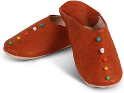 Safaary - sloffen Pompons Natural - Maat 38