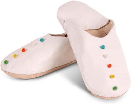 Safaary - sloffen Pompons Wit - Maat 37