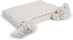 Safaary - Sprei Wit met Goud met Pompon Bibi - 280x185 CM