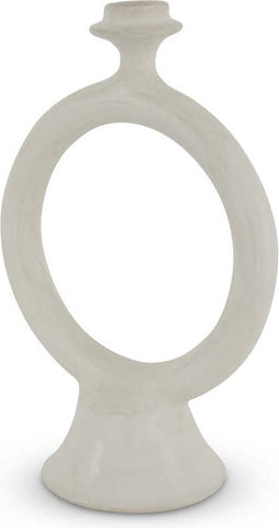 Safaary - Tadelakt Ring Kandelaar Rond Ivoorwit - 20x11 CM