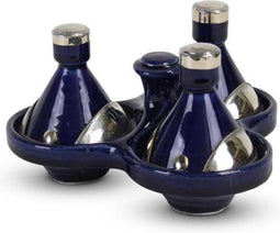 Safaary - Tajine mini Donkerblauw met Metaal 3-delig