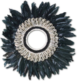 Safaary - Wanddecoratie Juju Hat Shell Veren met Schelpen