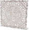 Safaary - Wandpaneel Houtsnijwerk Bangladesh White Antiek 60 x 60cm