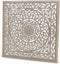 Safaary - Wandpaneel Houtsnijwerk Bangladesh Wit 60 x 60cm