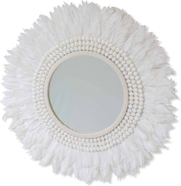 Safaary - Wandspiegel Juju met Veren en Schelpen Ø 65cm