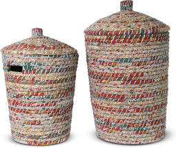 Safaary - Wasmand met Deksel van Zeegras 2-delig Pino