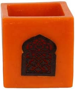 Safaary - Waxinelichthouder Oranje Ø 12 x 12cm-Poort patroon