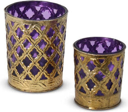 Safaary - Waxinelichthouder Paars 2-delig