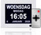 Safe Age® Dementieklok met medicijnwekker & fotolijstfunctie - dag, tijd & dagdeel weergave - digitale kalenderklok - Alzheimerklok / Seniorenklok