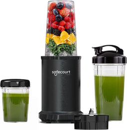 Safecourt kitchen - Power Blender - 1000W - 2x blender to go - smoothie maker - Incl. receptenboek - Zwart