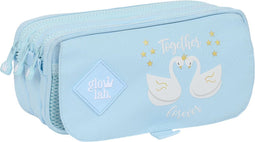 Safta Large Triple Glowlab Swans Etui Blauw Man