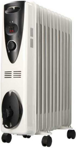 Sahara Olieradiator - Oliegevulde Radiator - Kachel Elektrisch - Olieradiator Elektrisch - Olieradiator met thermostaat - 2500W - 11 Kamers - Wit