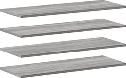 vidaXL - Wandschappen - 4 - st - 80x30x1,5 - cm - bewerkt - hout - grijs - sonoma - eiken